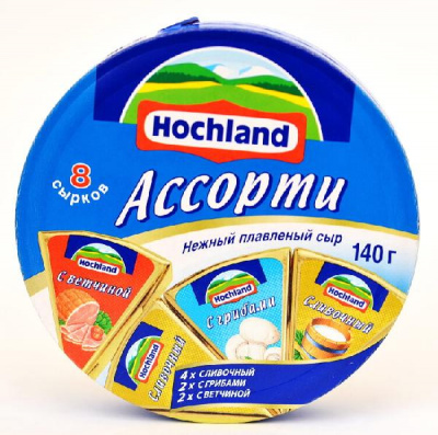 Хохланд сыр 140гр микс*30 круг(синее)